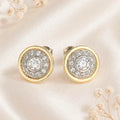 Aretes de plata con lamina de oro de 18k