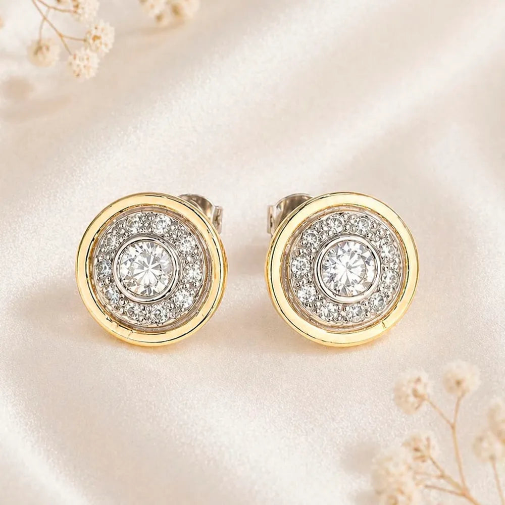 Aretes de plata con lamina de oro de 18k