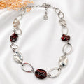 Collar de plata 950 con piedras ágata.