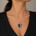 Dije de plata con lamina de Oro 18k y piedra natural