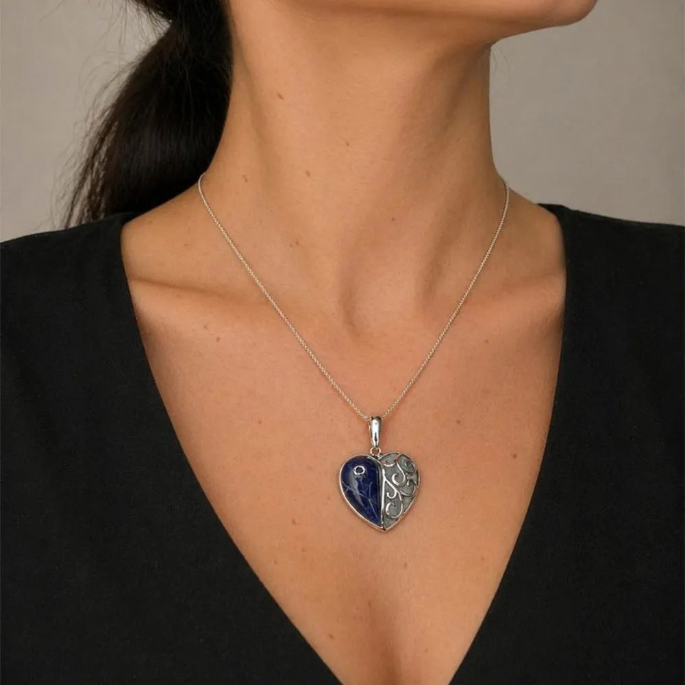 Dije de plata con lamina de Oro 18k y piedra natural