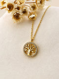 Cadena y dije de plata con enchape en oro 18k