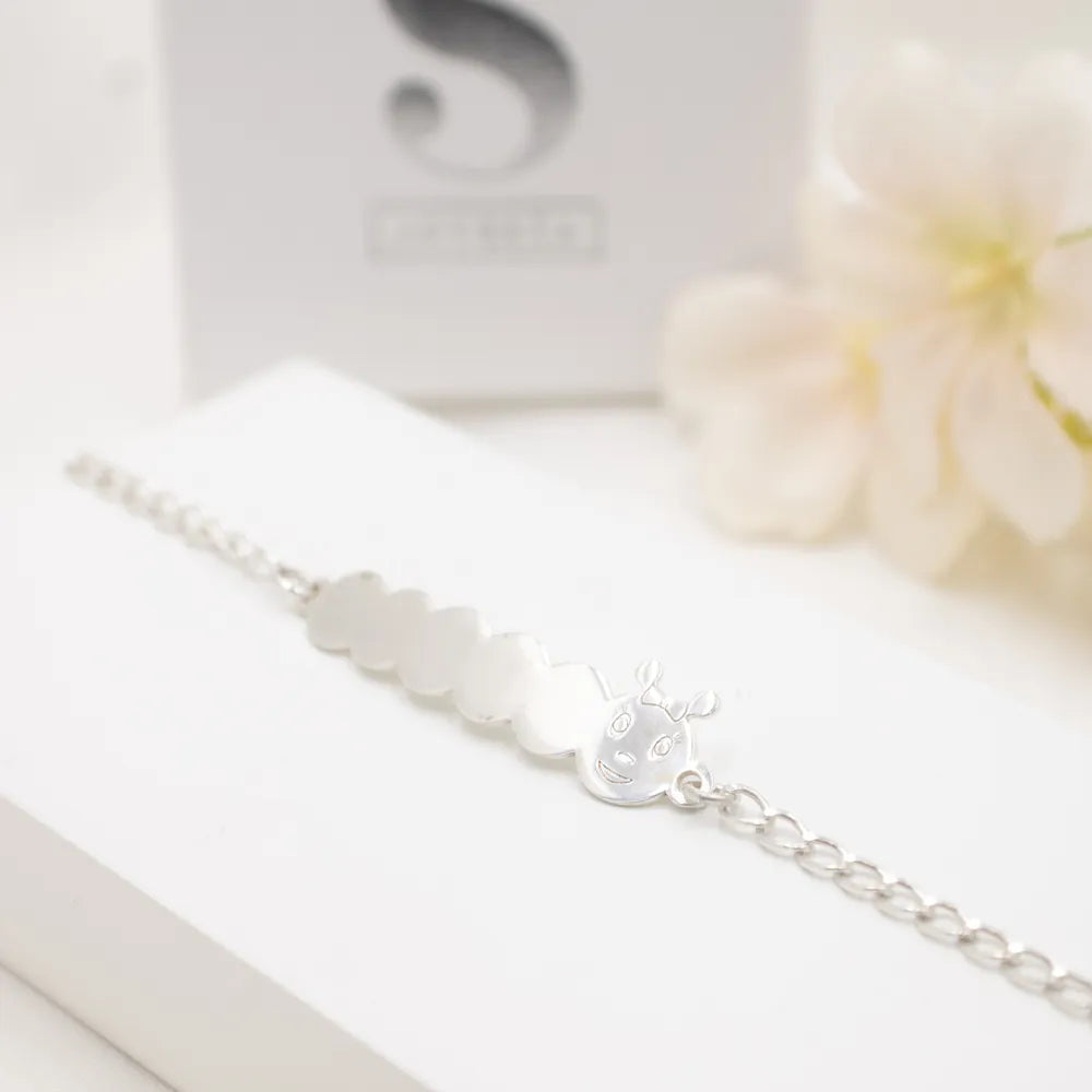 Pulsera Plata para niña Oruga