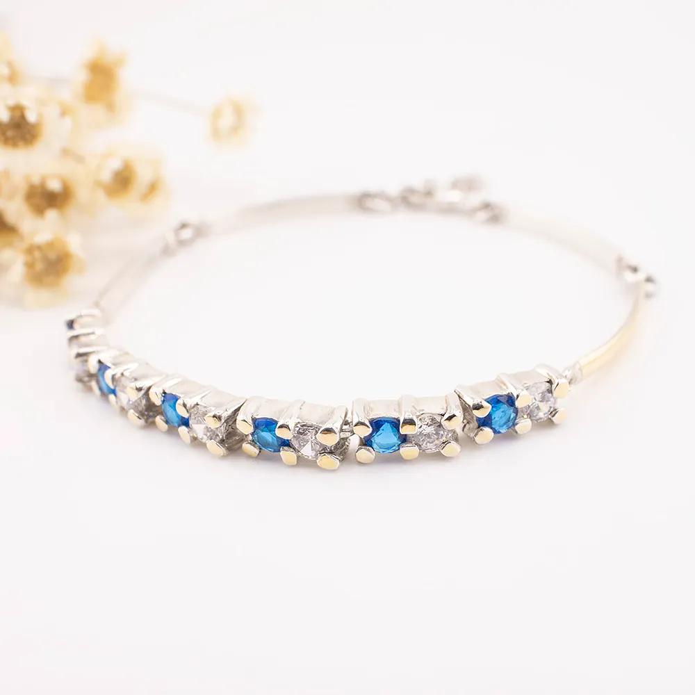 Pulsera de plata con lamina de oro