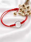 Pulsera regulable con dije de plata circular