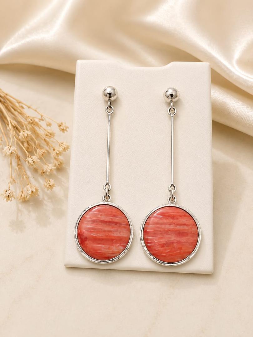 ARETES DE PLATA LARGOS CON CIRCULOS