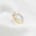 ANILLO DE COMPROMISO DE PLATA CON LÁMINA DE ORO AMARILLO 18K