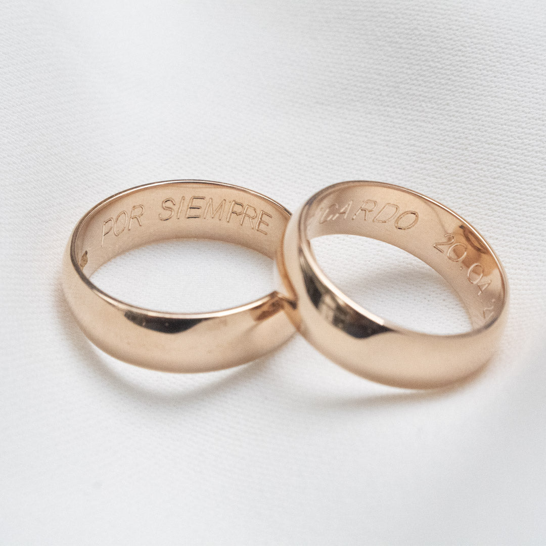 AROS DE MATRIMONIO EN ORO ROJO 18K