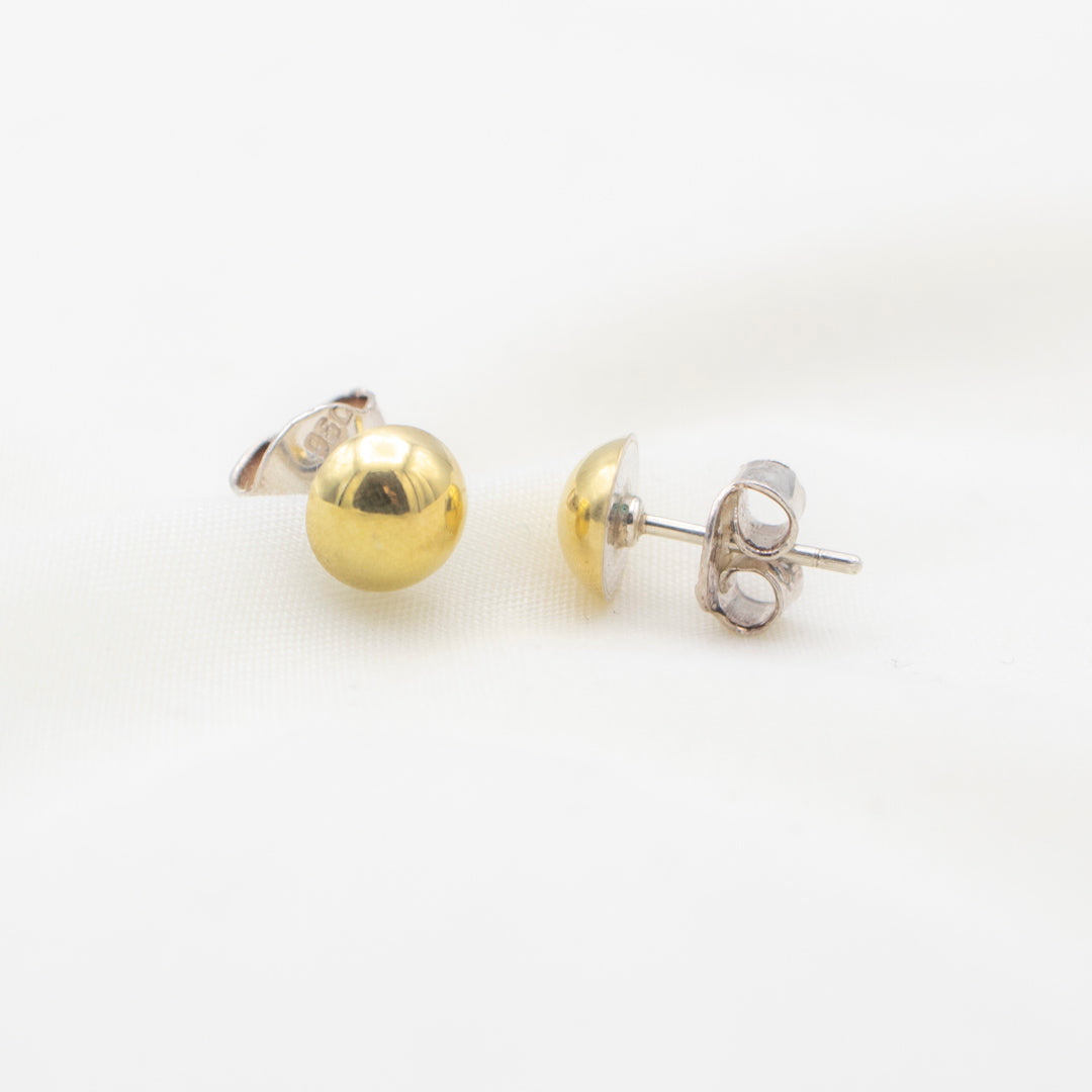 Aretes de plata laminados en oro