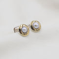 ARETES DE PLATA CON LÁMINA  DE ORO