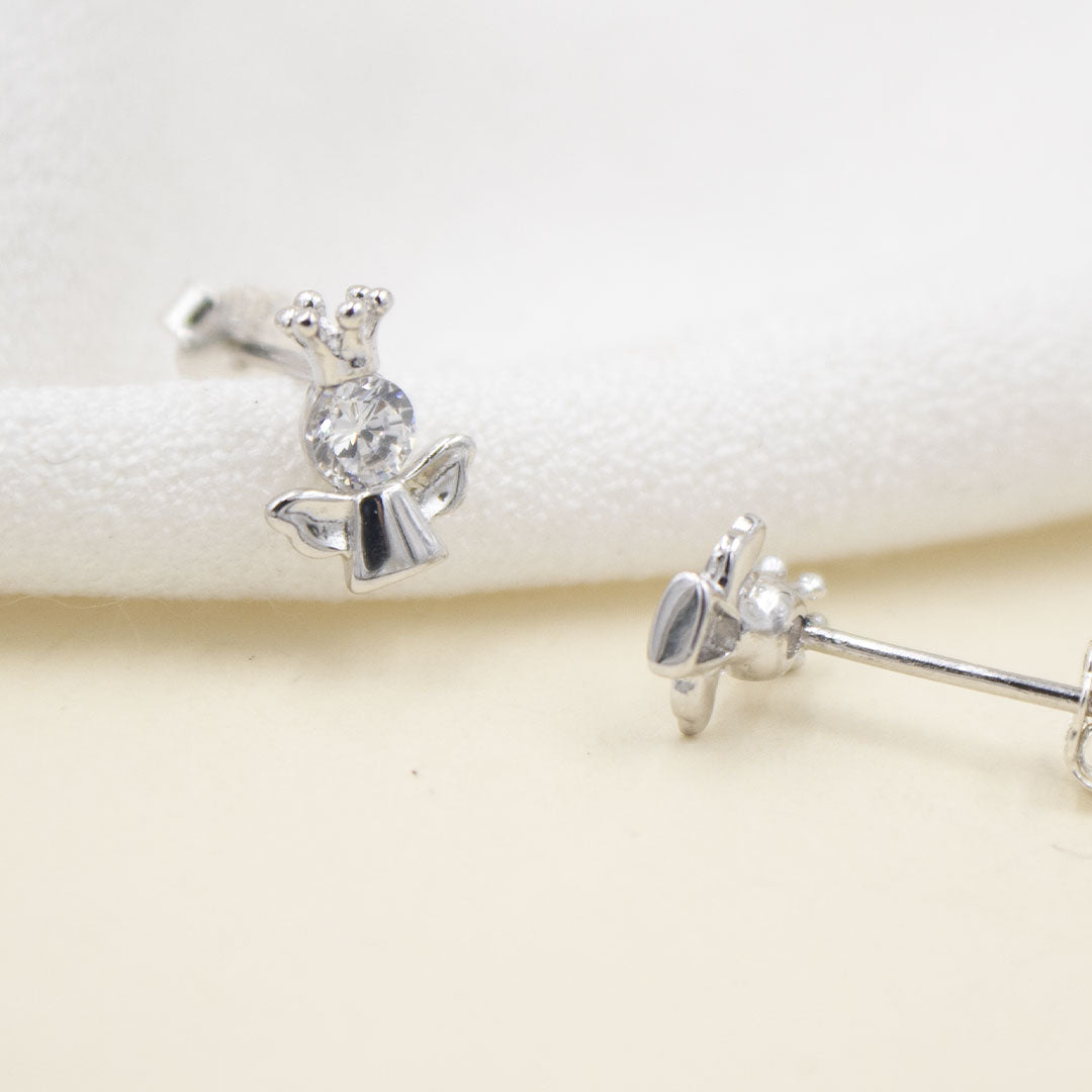 ARETES DE PLATA CON BAÑO DE RODIO