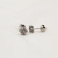 ARETES ROSETAS EN ORO BLANCO 18K