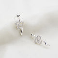 ARETES TREPADOR SERPIENTE DE PLATA