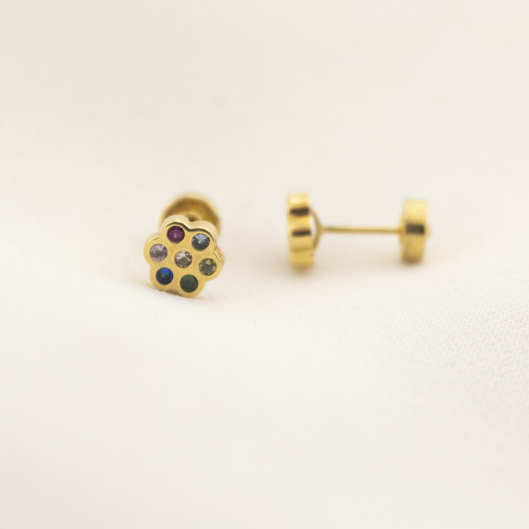 ARETES DE ORO 18K