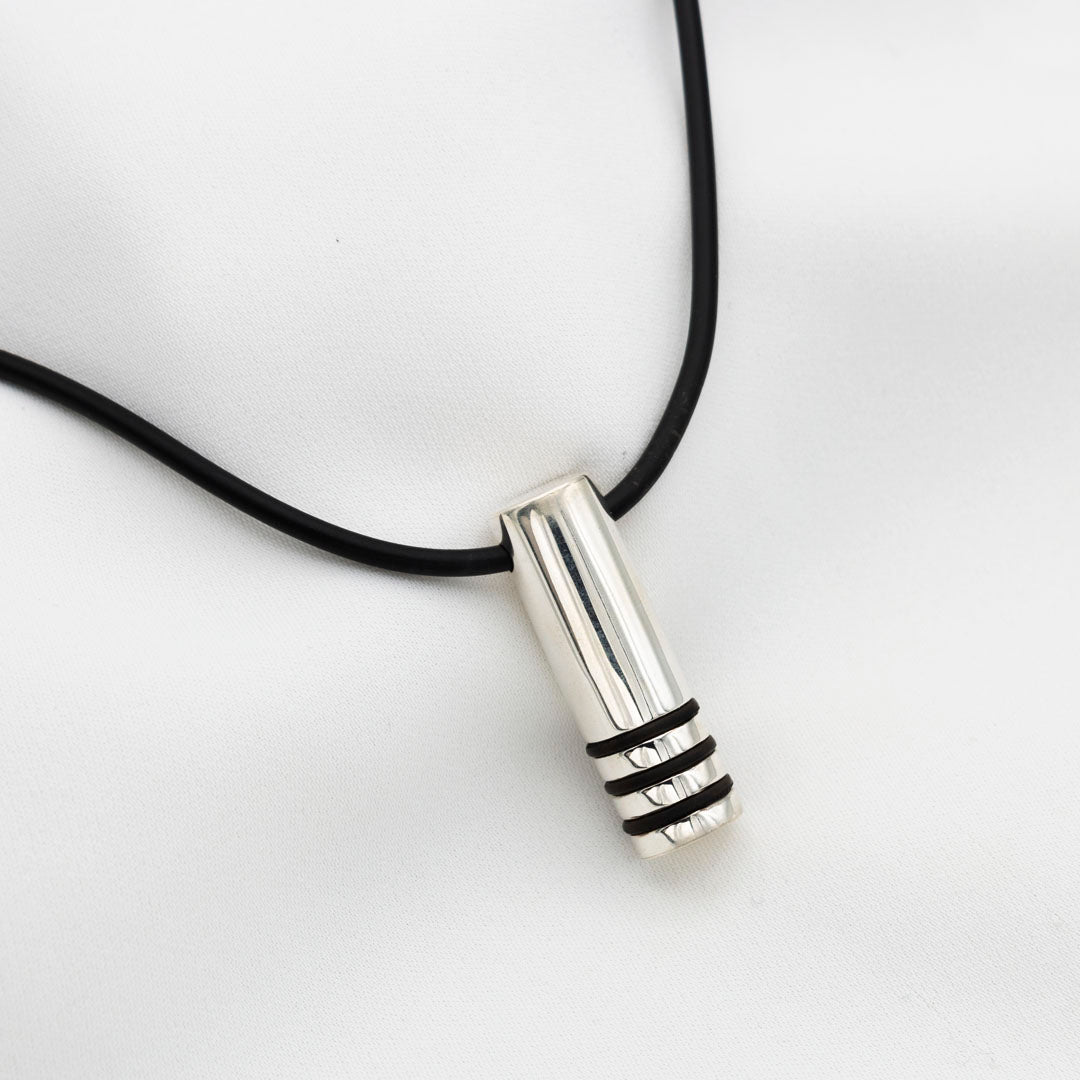 CADENA DE CAUCHO CON PLATA