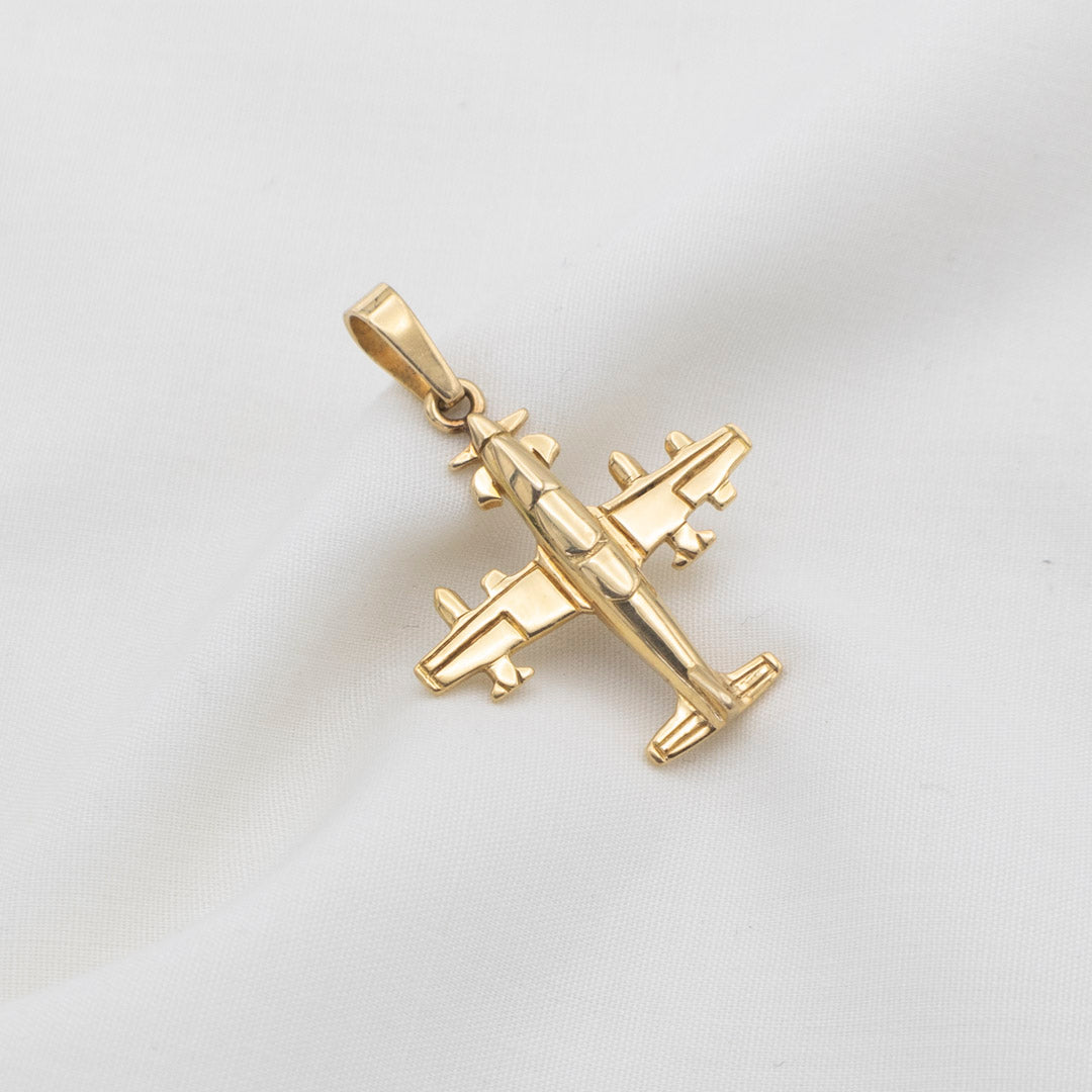 DIJE AVIÓN EN ORO 18K