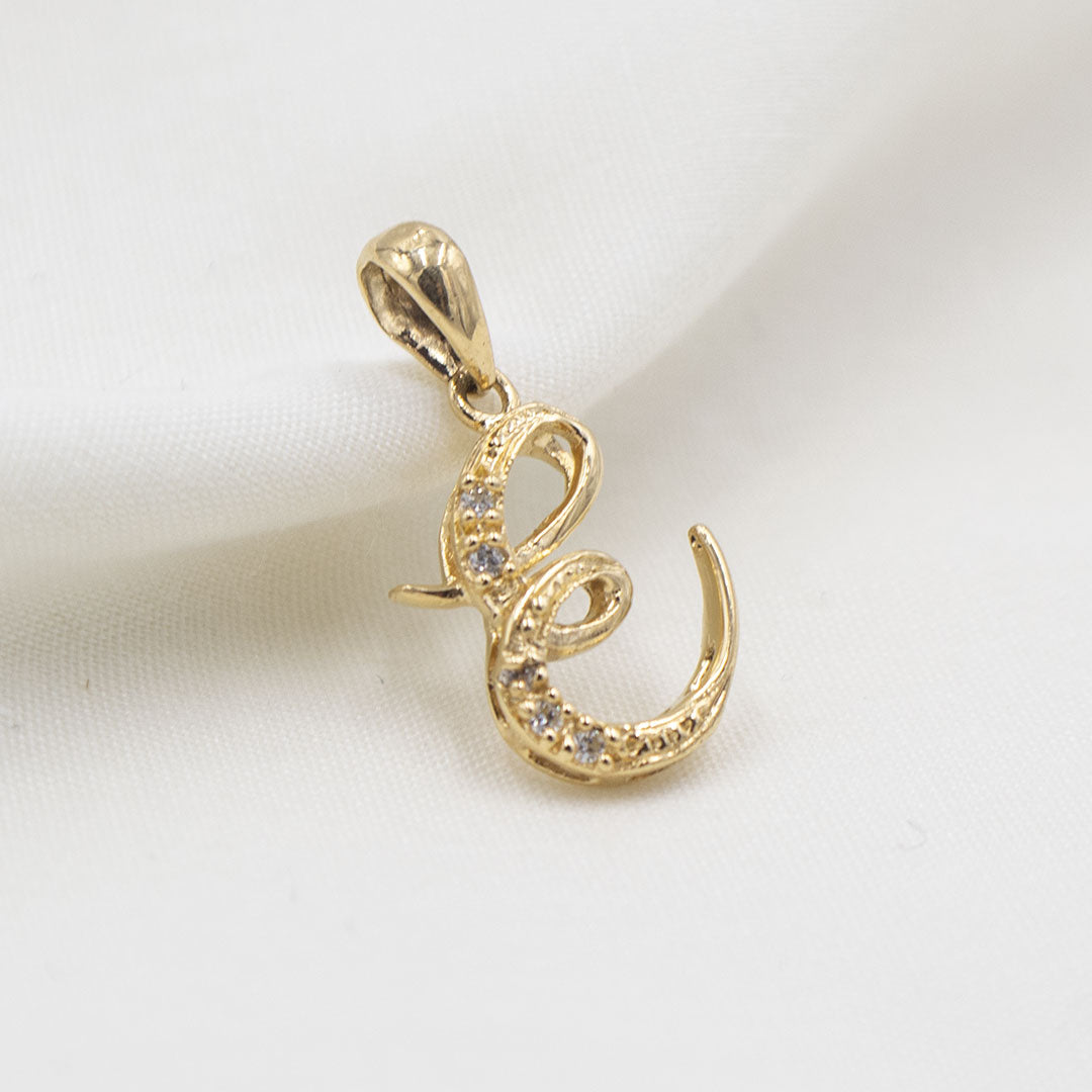DIJE INICIAL E DE ORO 18K