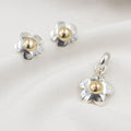 JUEGO DIJE Y ARETES DE PLATA LAMINADA EN ORO