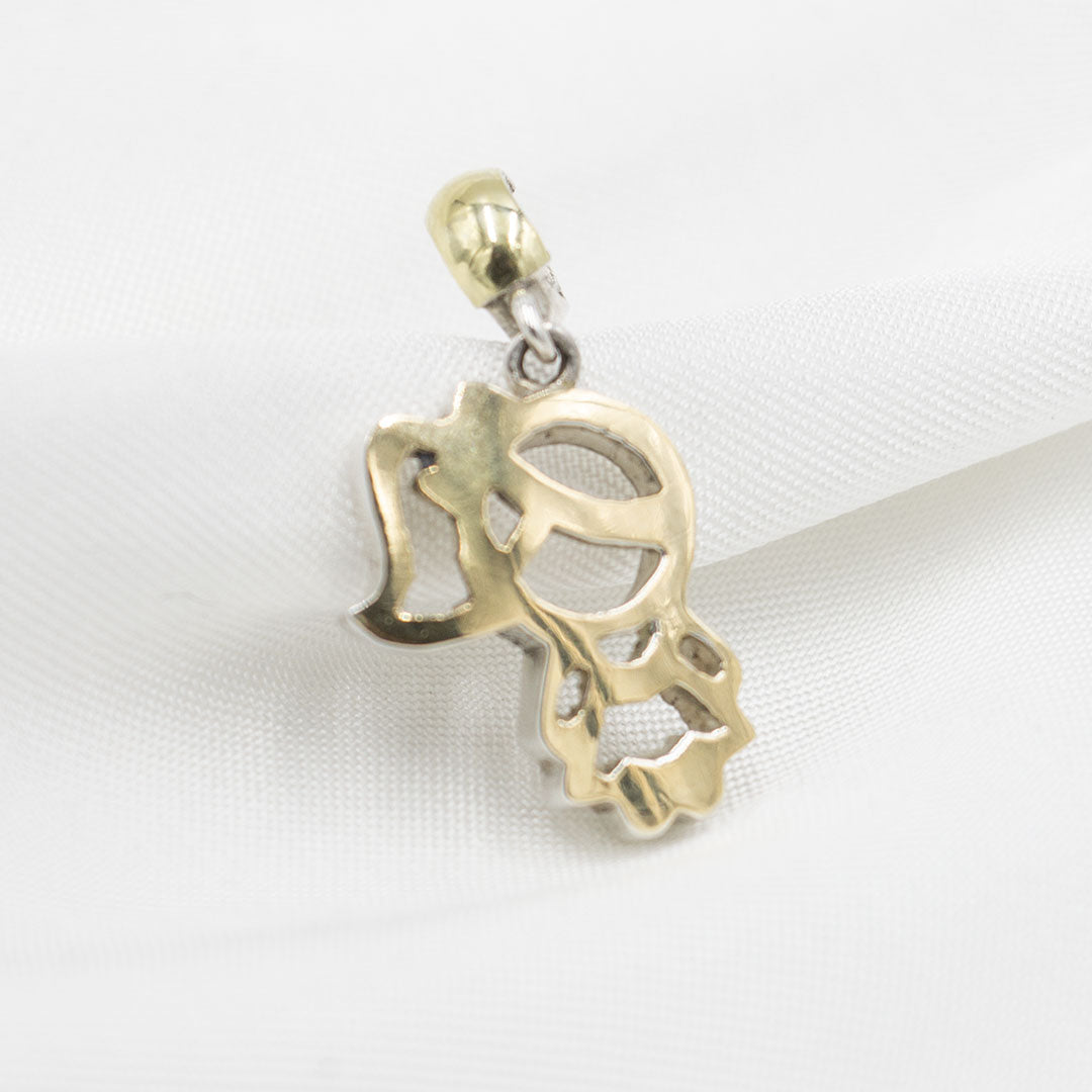 DIJE NIÑA DE PLATA CON LÁMINA DE ORO 18K