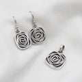 JUEGO DIJE Y ARETES DE PLATA