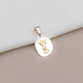DIJE DE PLATA CON ORO 18K DIVINO NIÑO