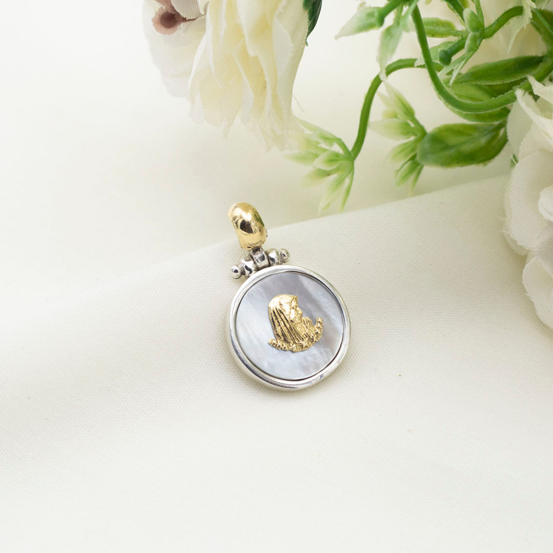DIJE VIRGEN MARIA   DE PLATA LAMINADO EN ORO
