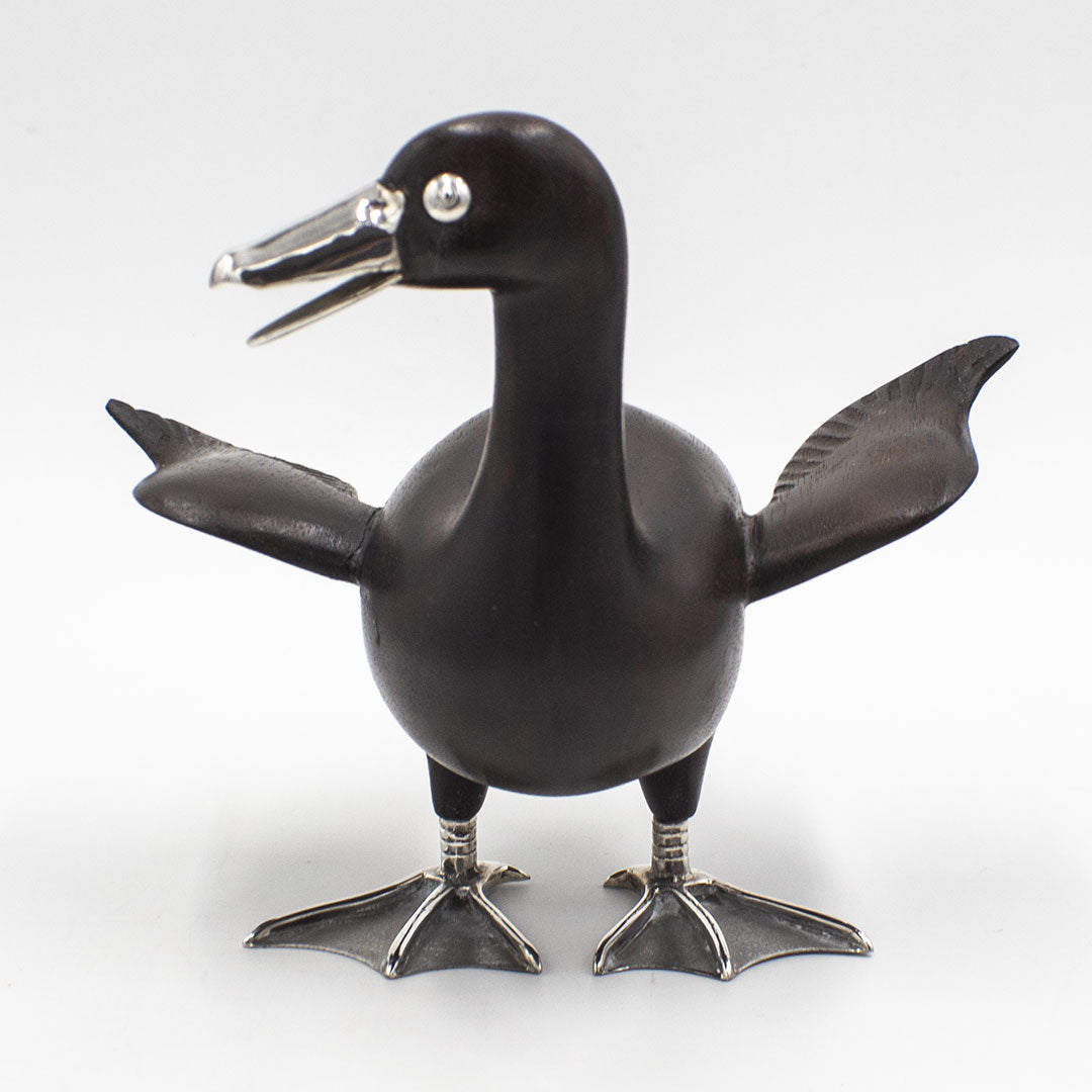 PATO DE PLATA CON MADERA