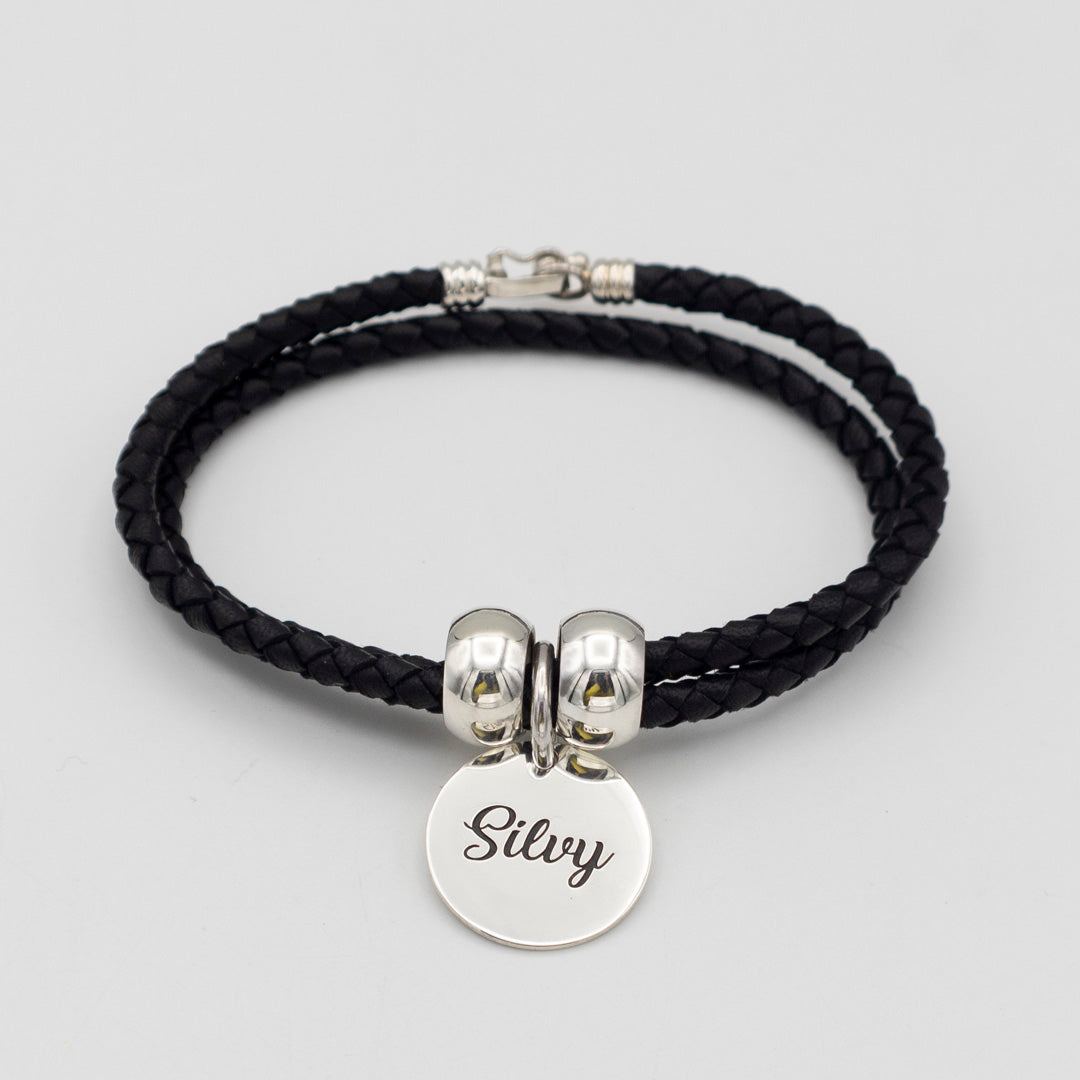 PULSERA DE CUERO CON PLATA