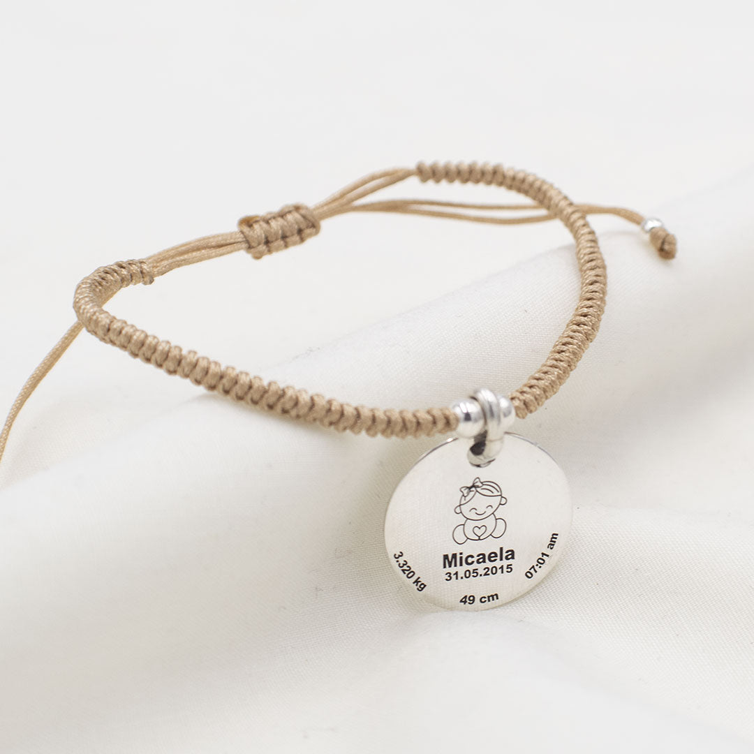 PULSERA GRADUABLE CON DIJE DE PLATA