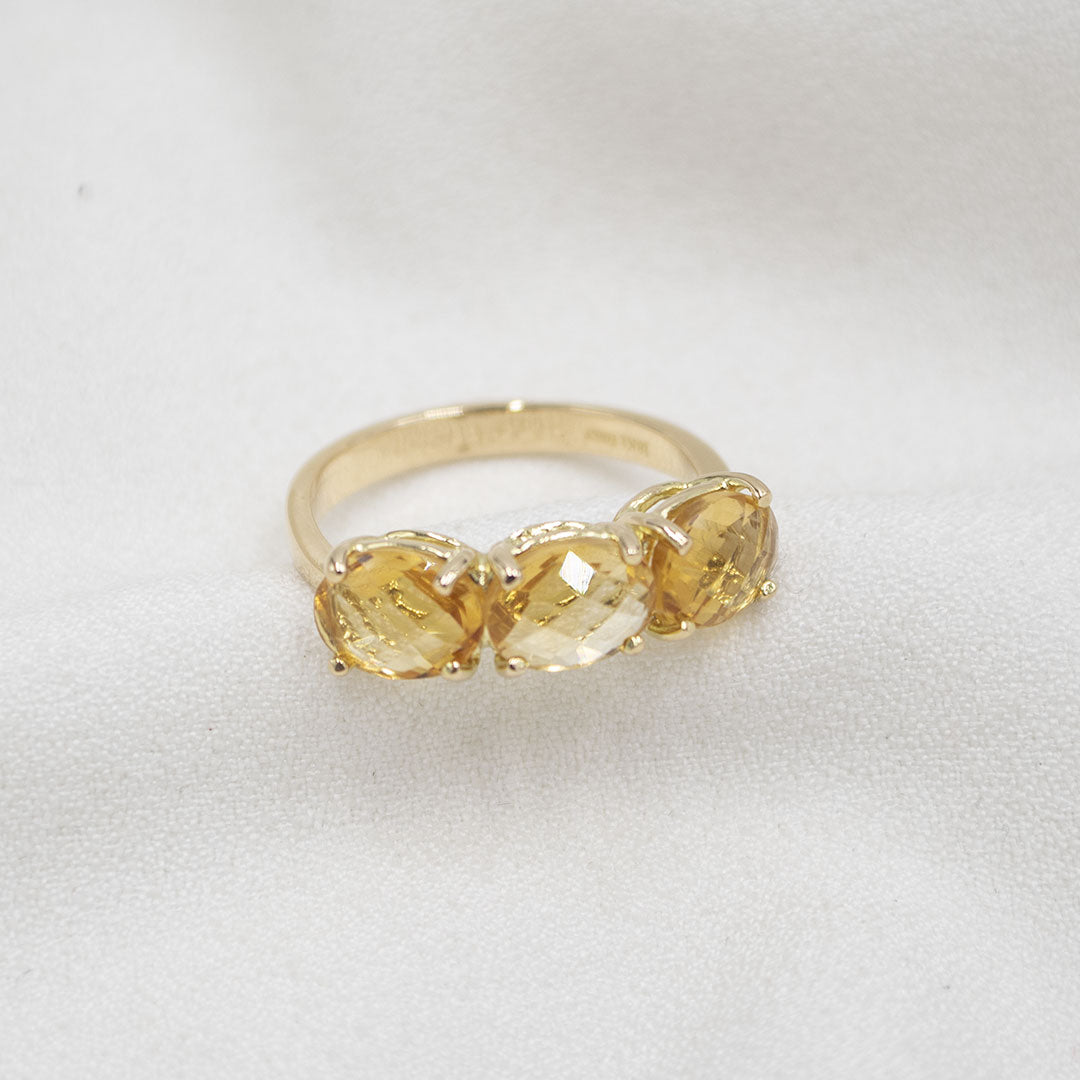 ANILLO DE ORO 18K CON PIEDRA NATURAL CITRINO