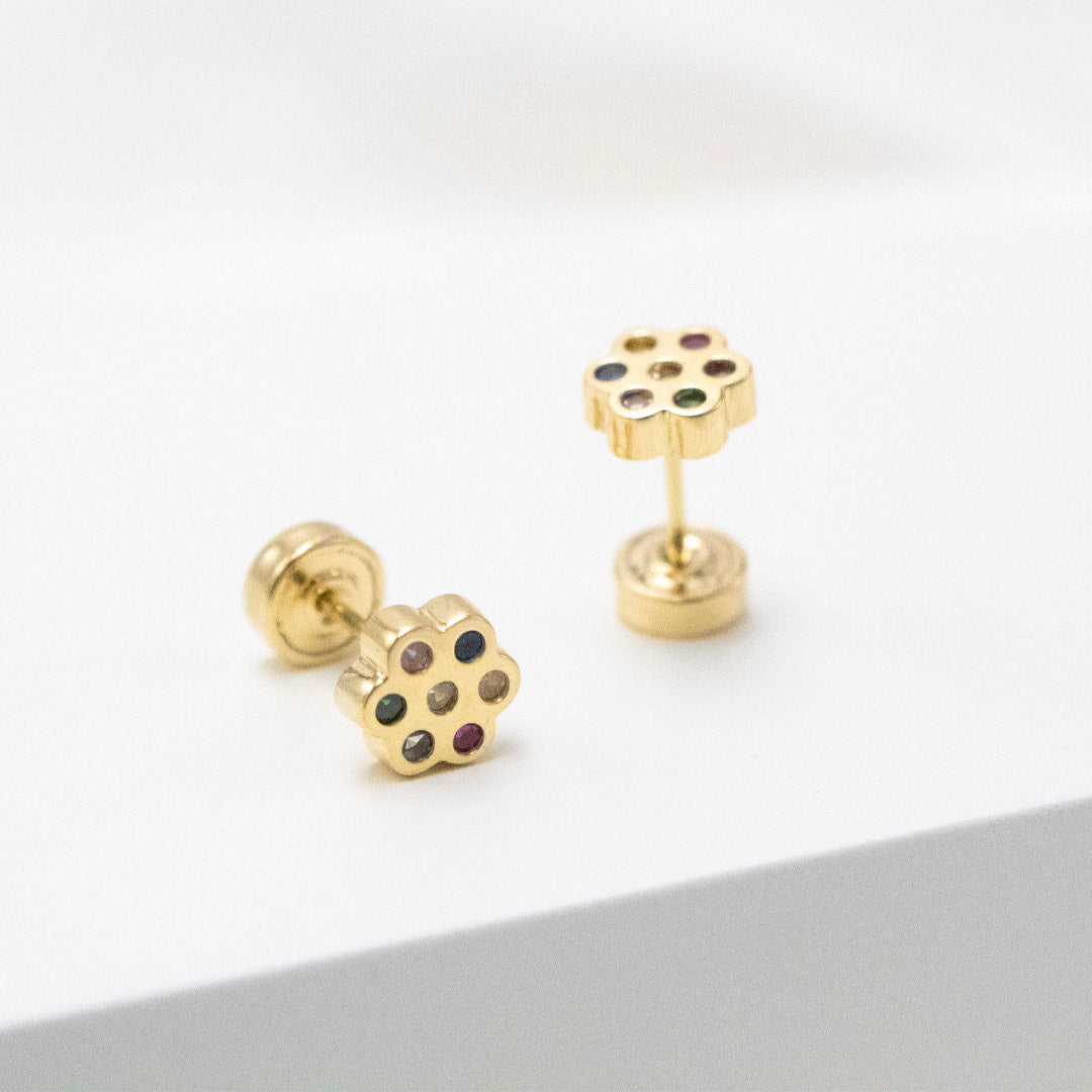 ARETES DE ORO 18K
