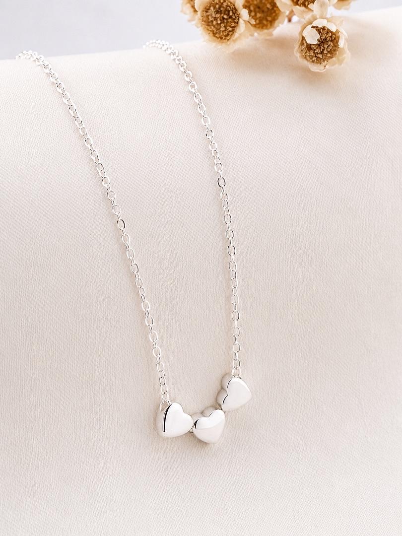 CADENA Y DIJE DE PLATA 3 CORAZONES