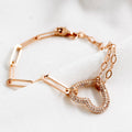 Pulsera de plata enchapada en oro rojo