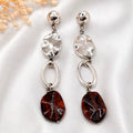 Aretes de plata con piedras ágata 