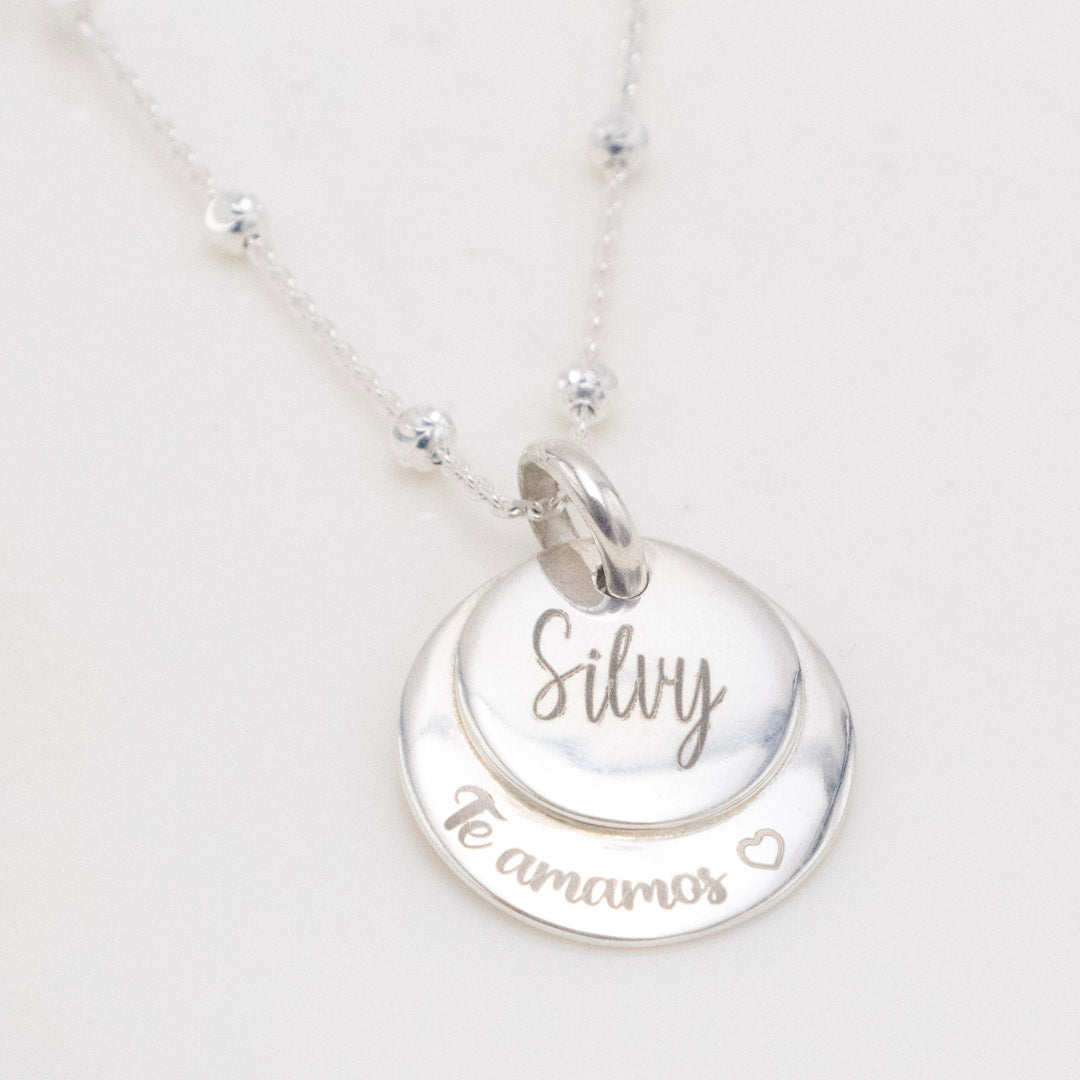 CADENA Y DIJE DE PLATA PERSONALIZADA