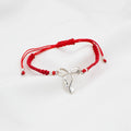 Pulsera regulable de hilo con dije de plata de lazo