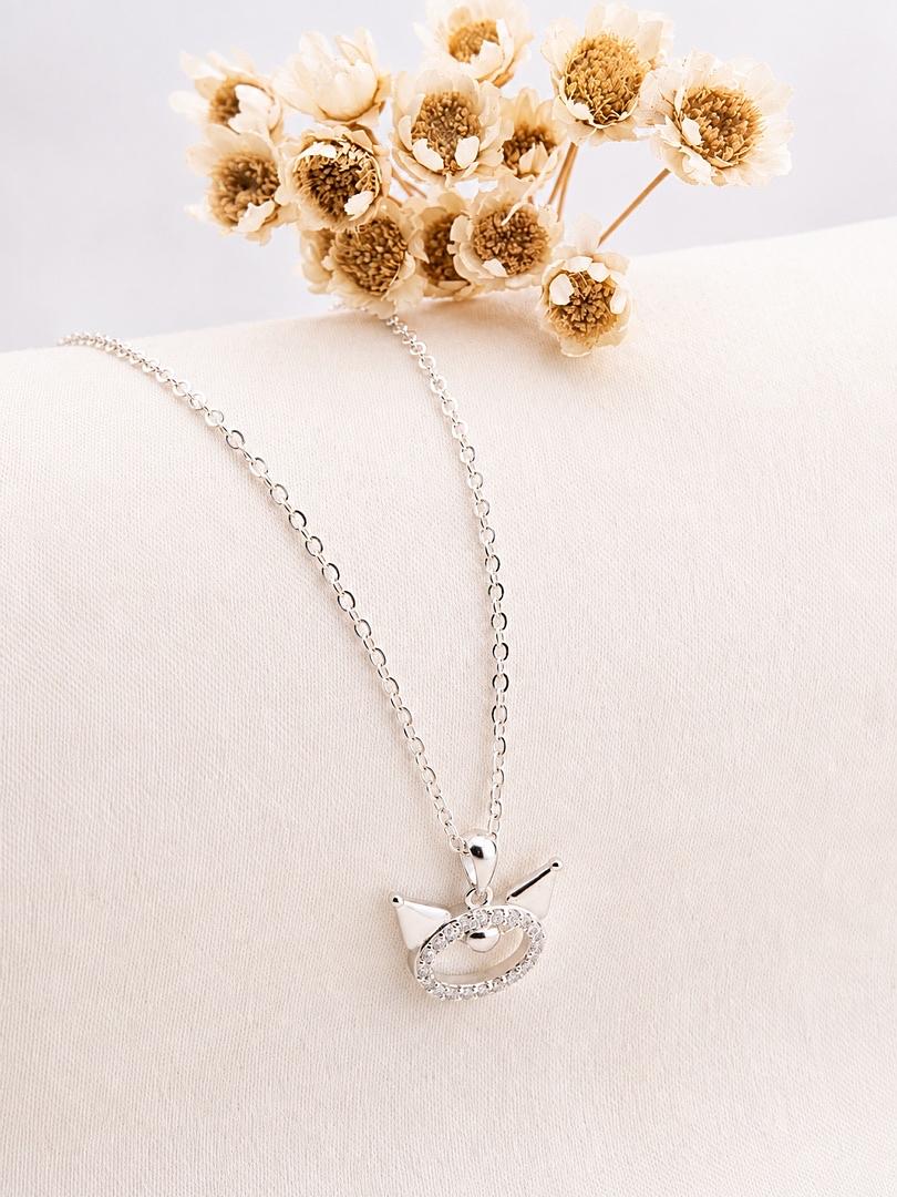 CADENA Y DIJE DE PLATA GATO