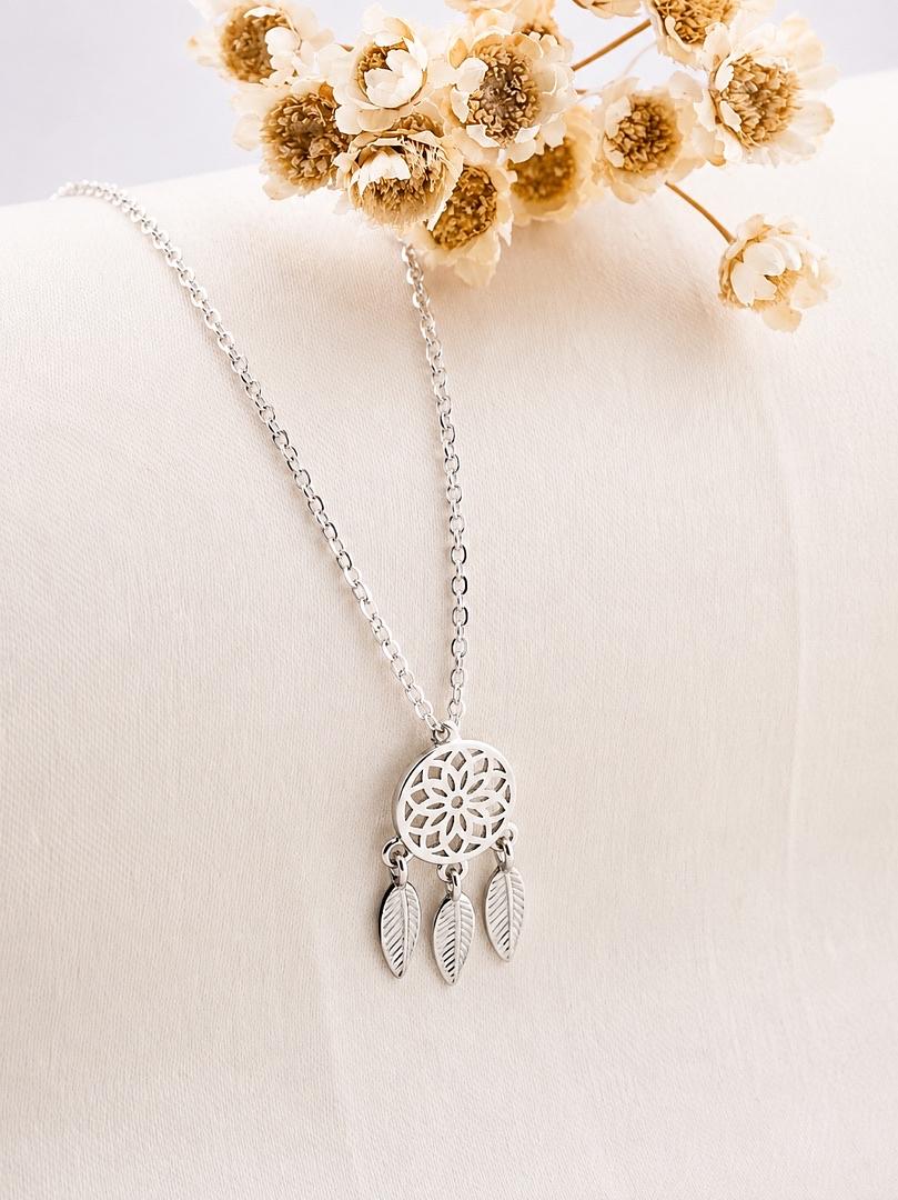 CADENA Y DIJE DE PLATA ATRAPA SUE;OS