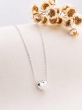 CADENA Y DIJE DE PLATA CON CORAZON INFLADO