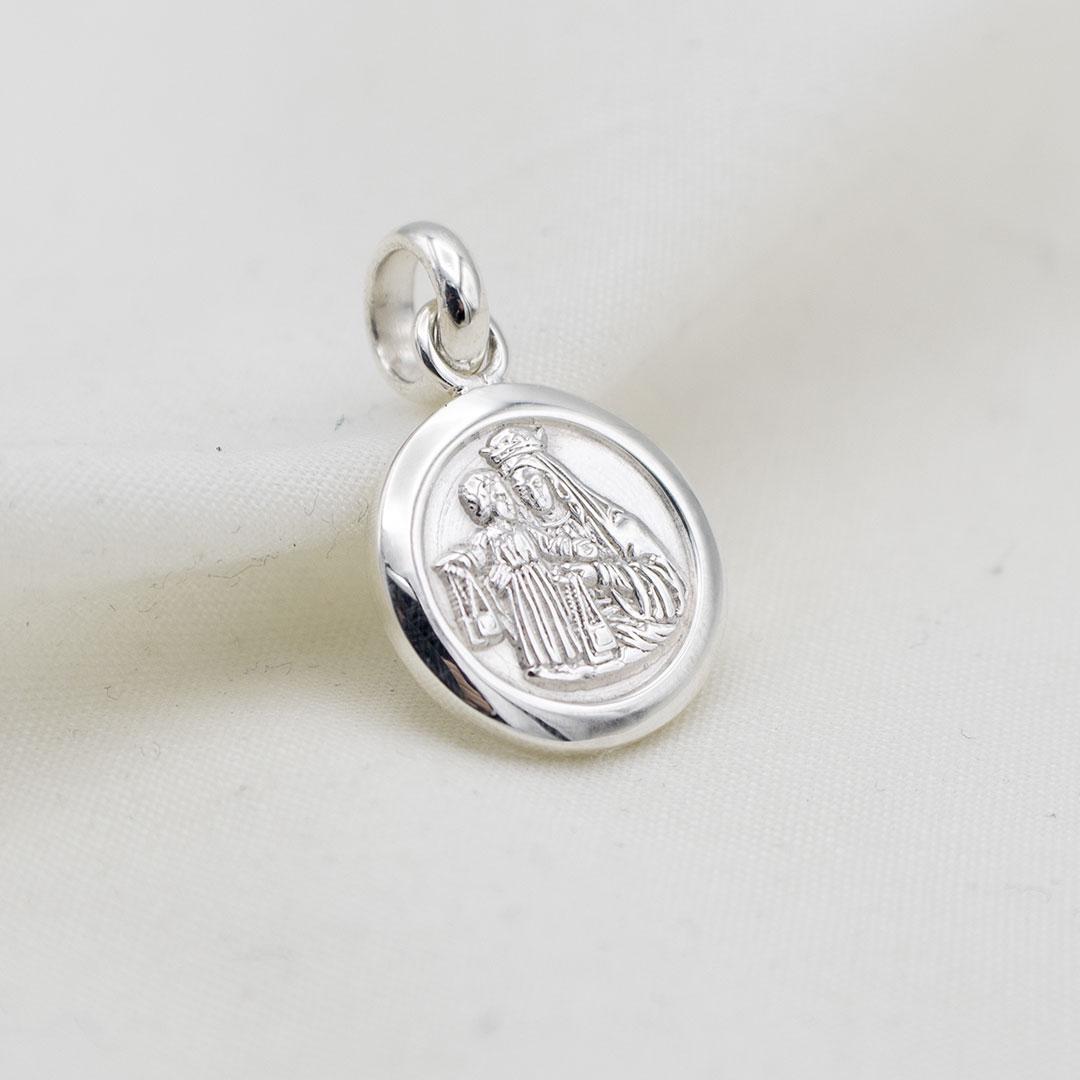 ESCAPULARIO SAGRADO CORAZÓN DE JESÚS Y VIRGEN DEL CARMEN EN PLATA