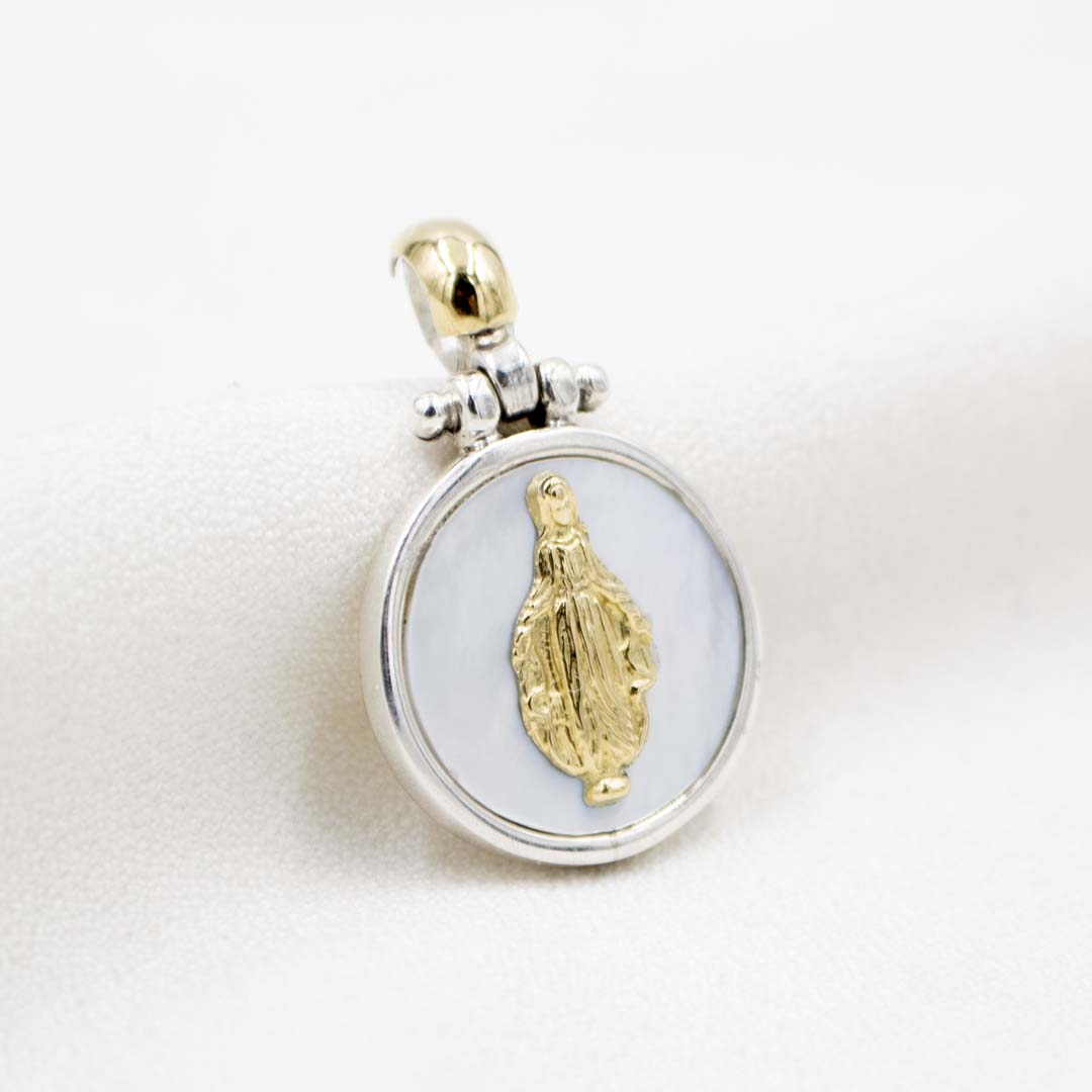 DIJE VIRGEN MARIA DE PLATA CON ORO