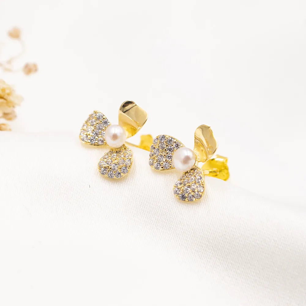 Aretes de plata con enchape en oro
