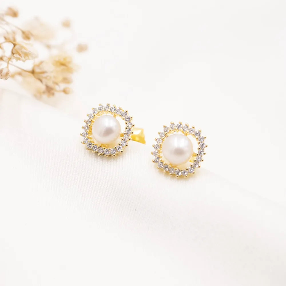 Aretes de plata con enchape en oro