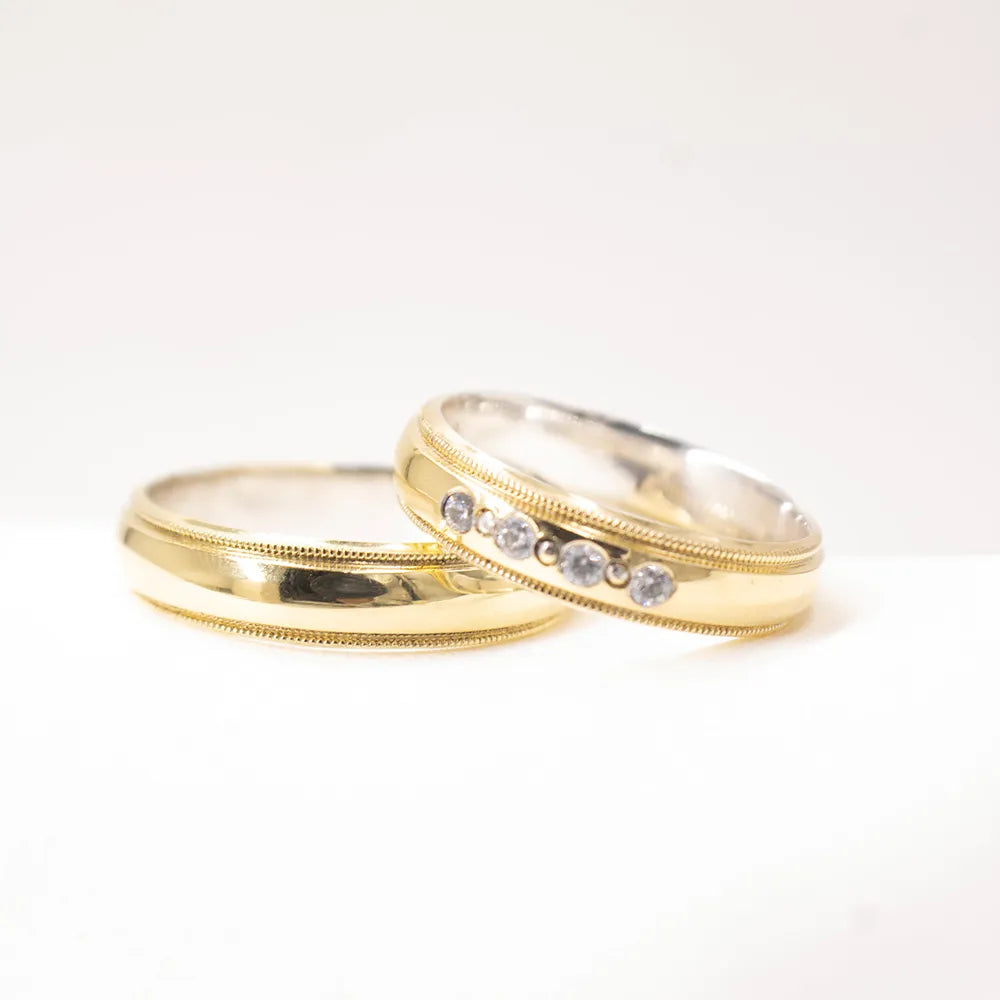Alianzas Plata 950 y lámina Oro 18K