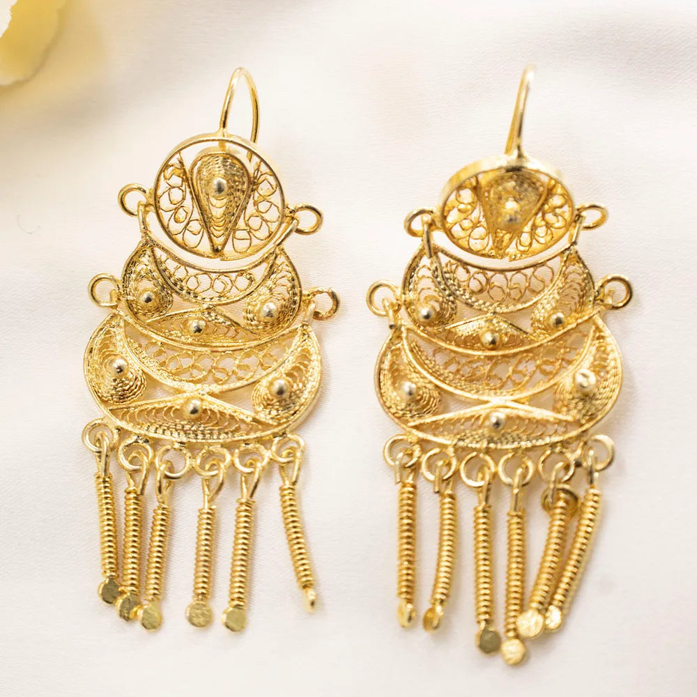 Dormilonas de cobre enchapados en oro 18k