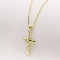 Collar cruz de plata enchapada en Oro 18k
