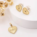 Juego de aretes y dije de plata con lámina de oro