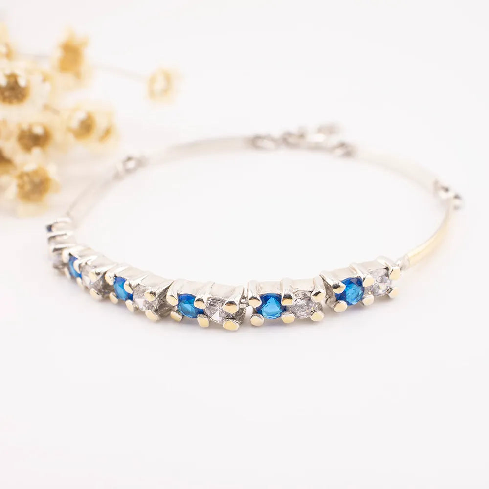 Pulsera de plata con lámina de oro