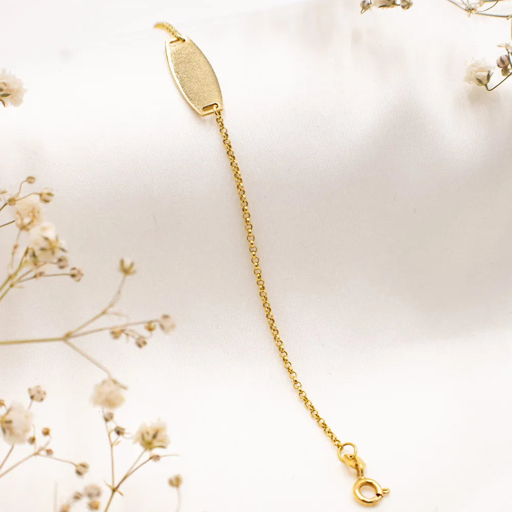 Pulsera y Placa de Oro 18k