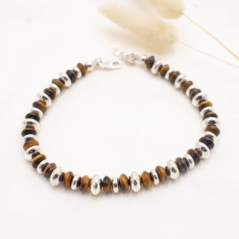 Pulsera de plata 950 con piedras naturales